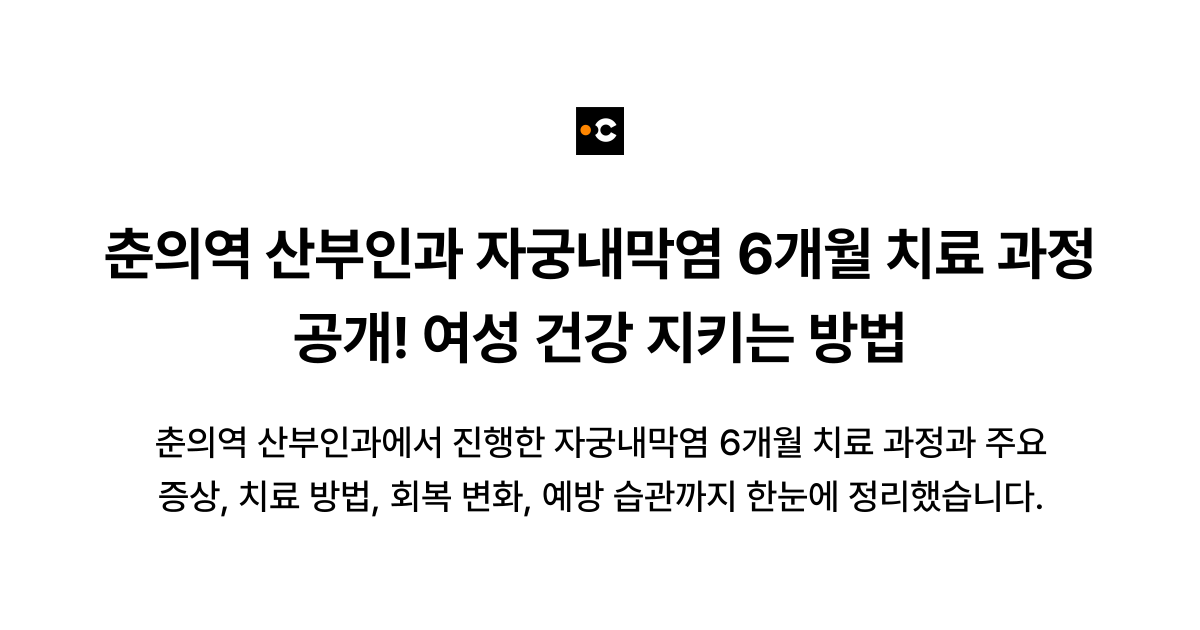 춘의역 산부인과 자궁내막염 6개월 치료 과정 공개! 여성 건강 지키는 방법